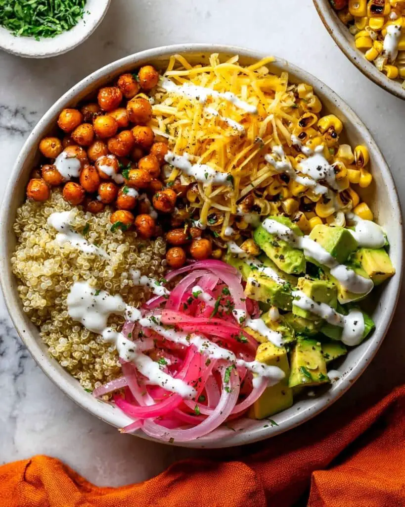BBQ Ranch Chickpea Quinoa Bowls Recipe