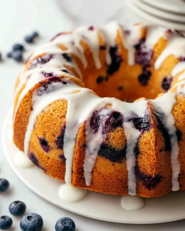 Blueberry Cake with Vanilla Almond Glaze Recipe
