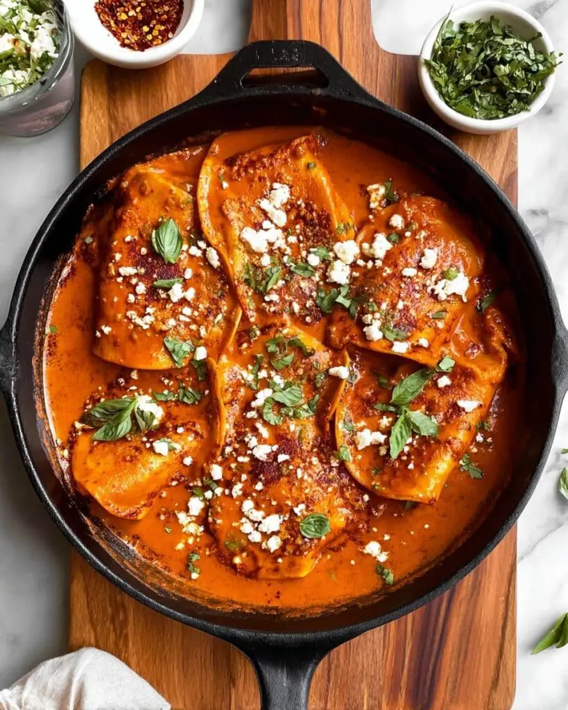 Creamy Roasted Red Pepper Chicken Skillet Recipe