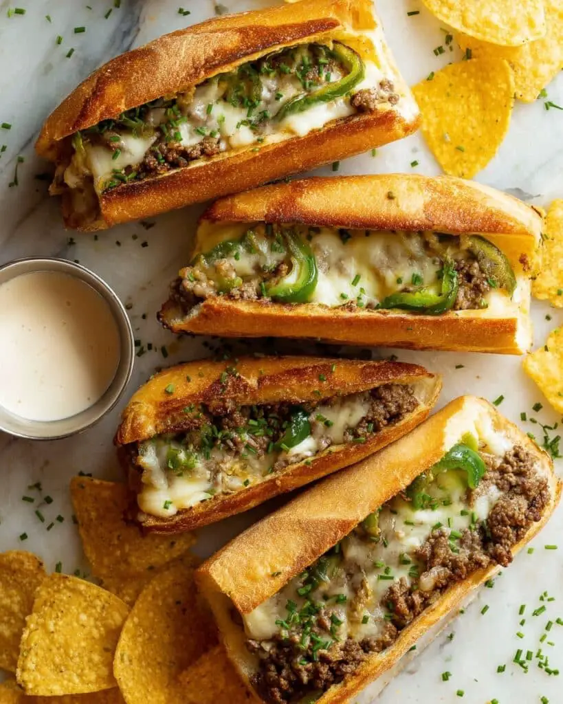 Ground Beef Philly Cheesesteak Sandwich Recipe