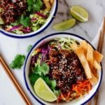 Teriyaki Chicken Wonton Taco Bowls Recipe