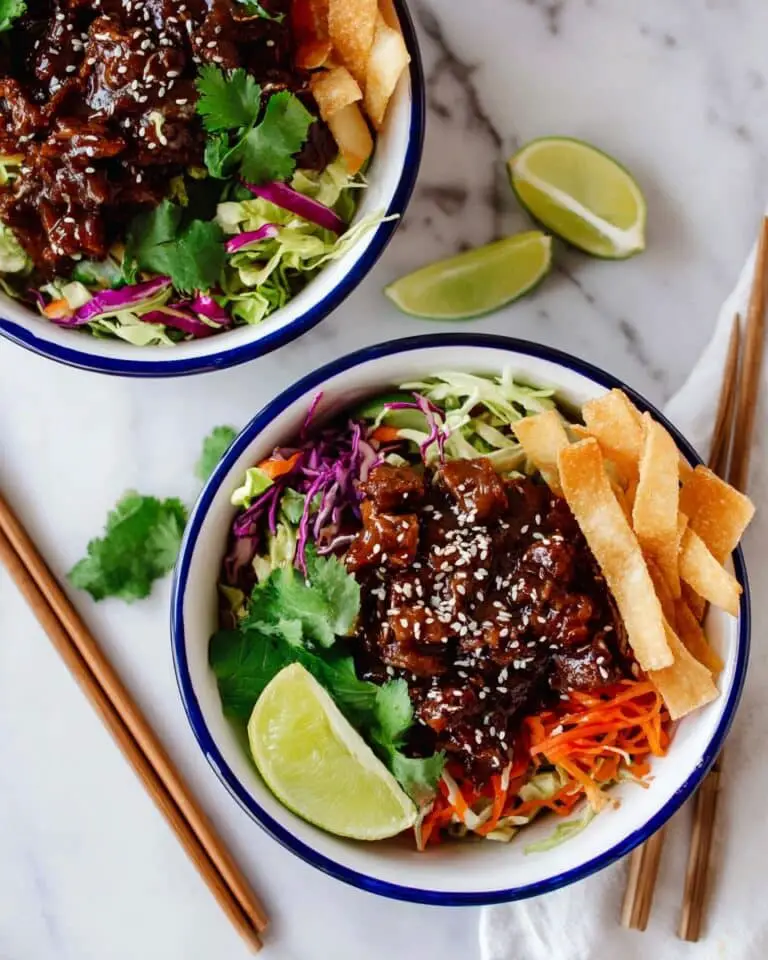 Teriyaki Chicken Wonton Taco Bowls Recipe