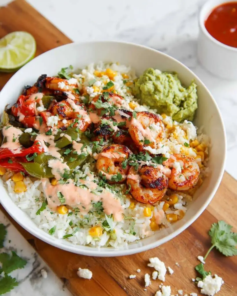 Shrimp Fajita Bowls with Chipotle Sauce Recipe
