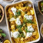 Dump-and-Bake Chicken Tzatziki and Rice Recipe