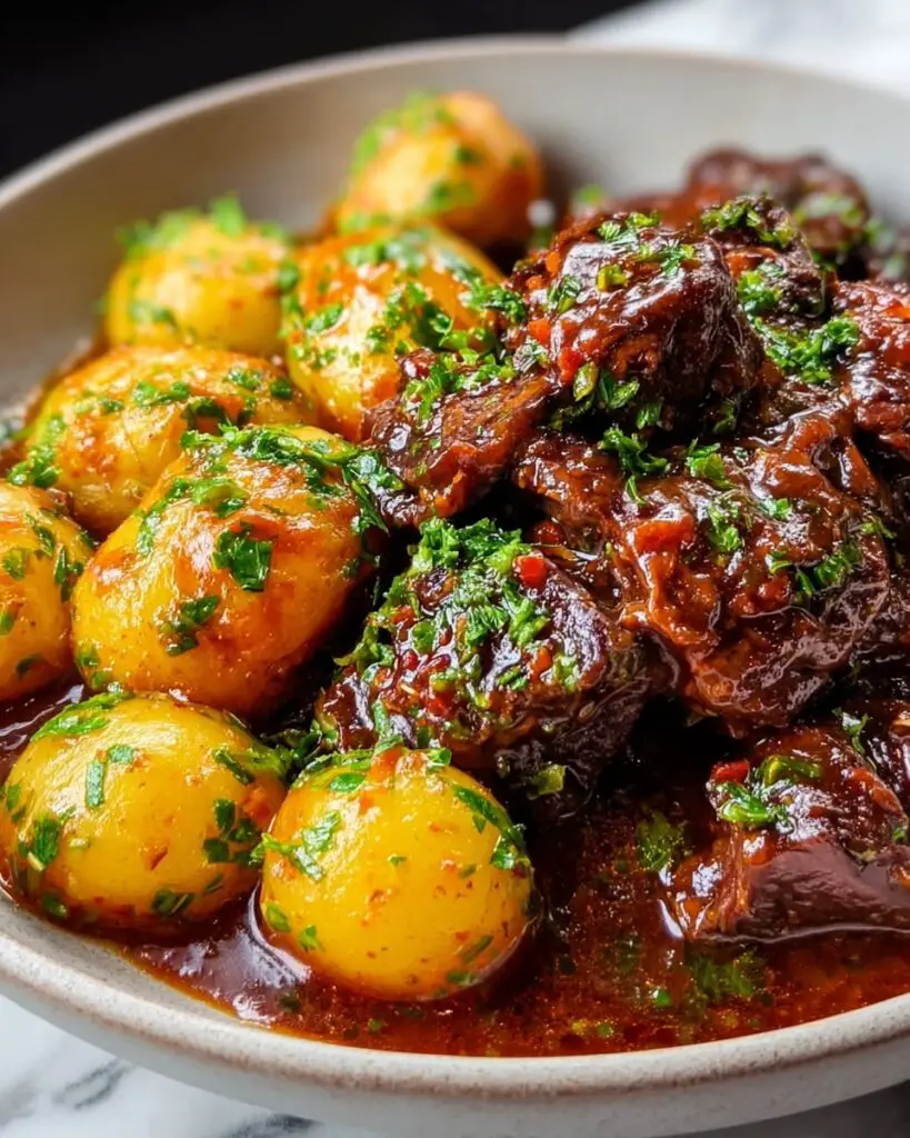 Slow Cooker Garlic Butter Beef with Potatoes Recipe