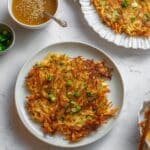 Vegetable Pancake with Spicy Peanut Dipping Sauce Recipe