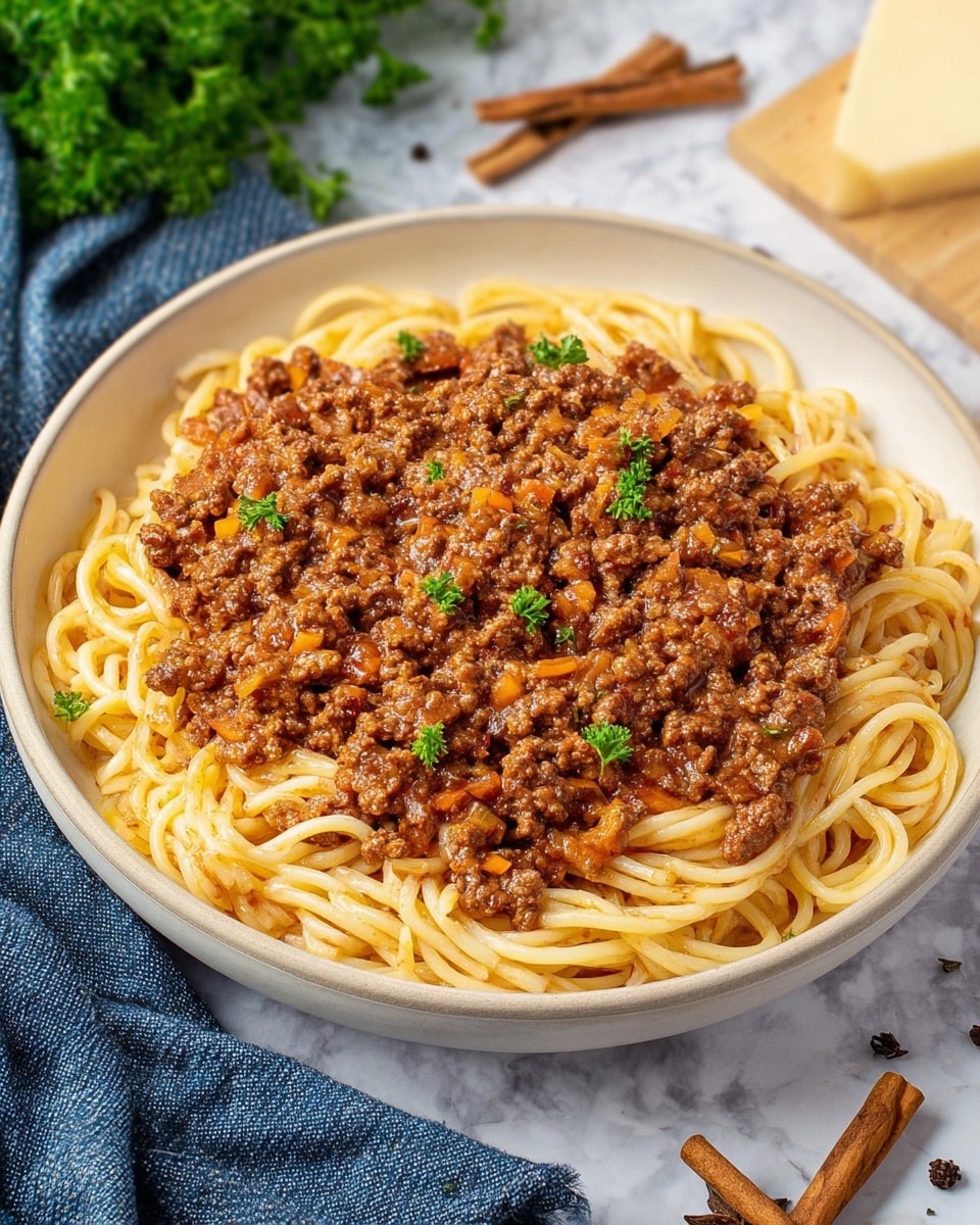 Makaronia Me Kima (Greek Style Meat Sauce) Recipe