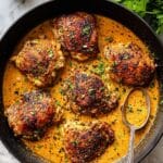 Skillet Chicken Thighs with Creamy Lemon-Thyme Sauce Recipe