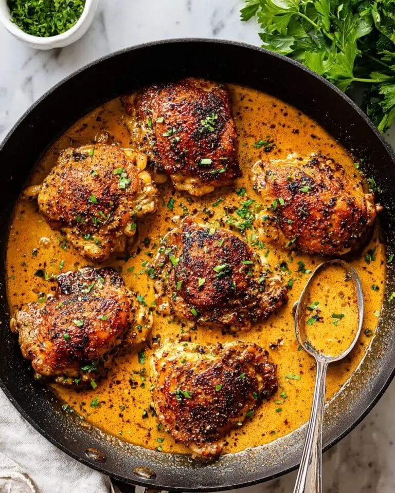 Skillet Chicken Thighs with Creamy Lemon-Thyme Sauce Recipe