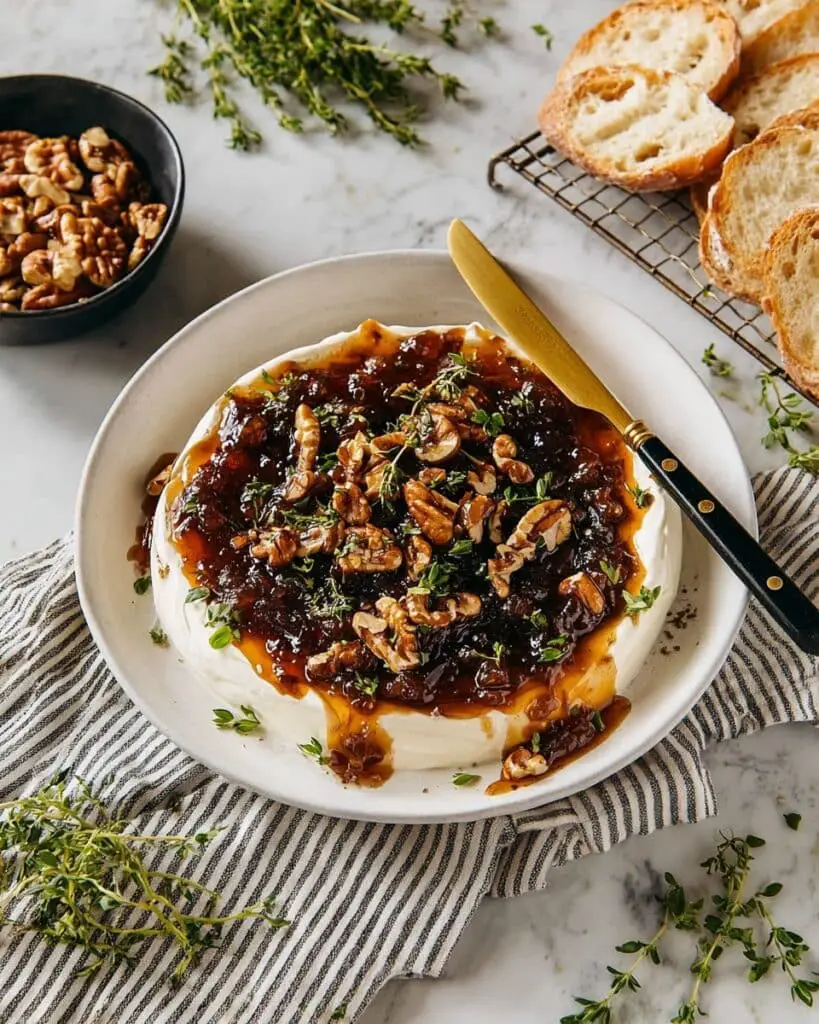 Easy Goat Cheese Appetizer with Fig Jam & Pecans Recipe