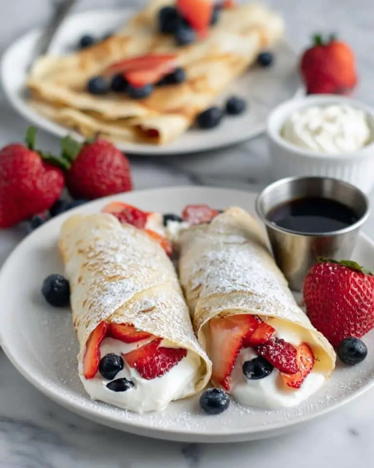 Egg White Crepes with Fresh Berries and Truwhip Recipe