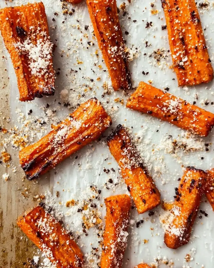 Smashed Parmesan Roasted Carrots Recipe