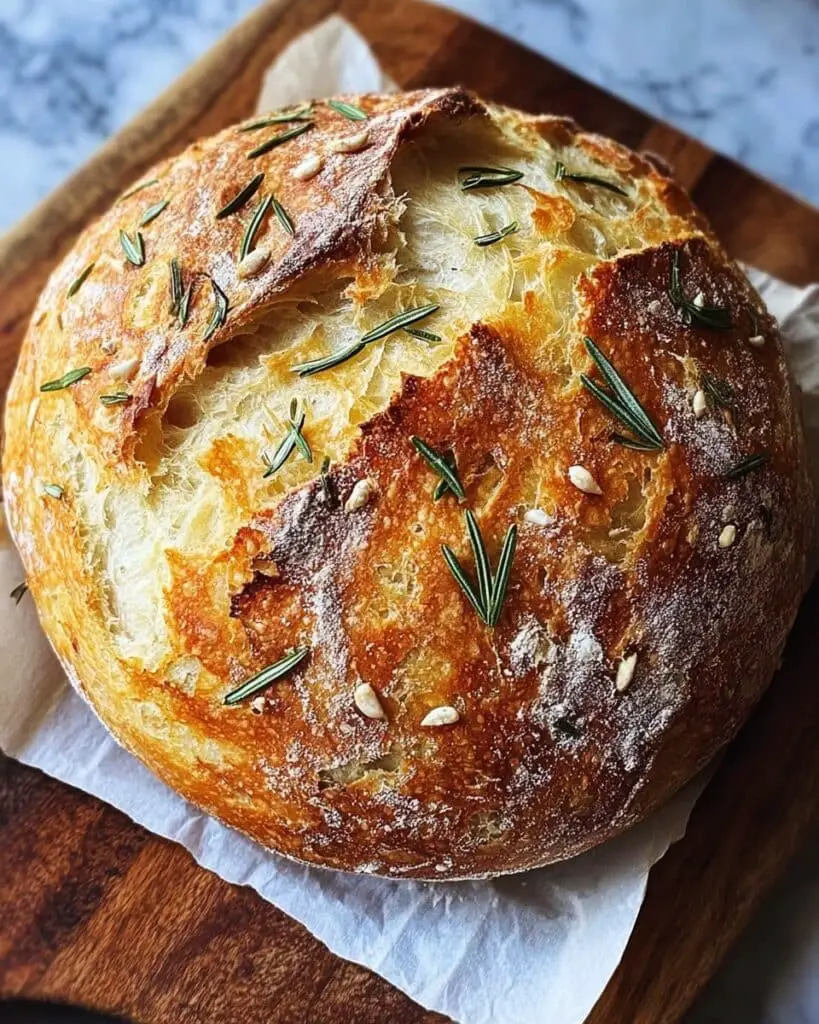 Rosemary & Roasted Garlic Artisan Bread Recipe