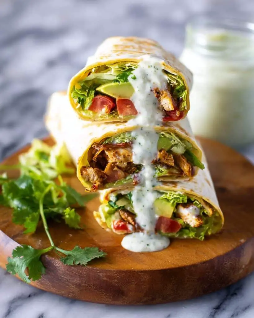 Avocado Ranch Chicken Burrito Wraps Recipe