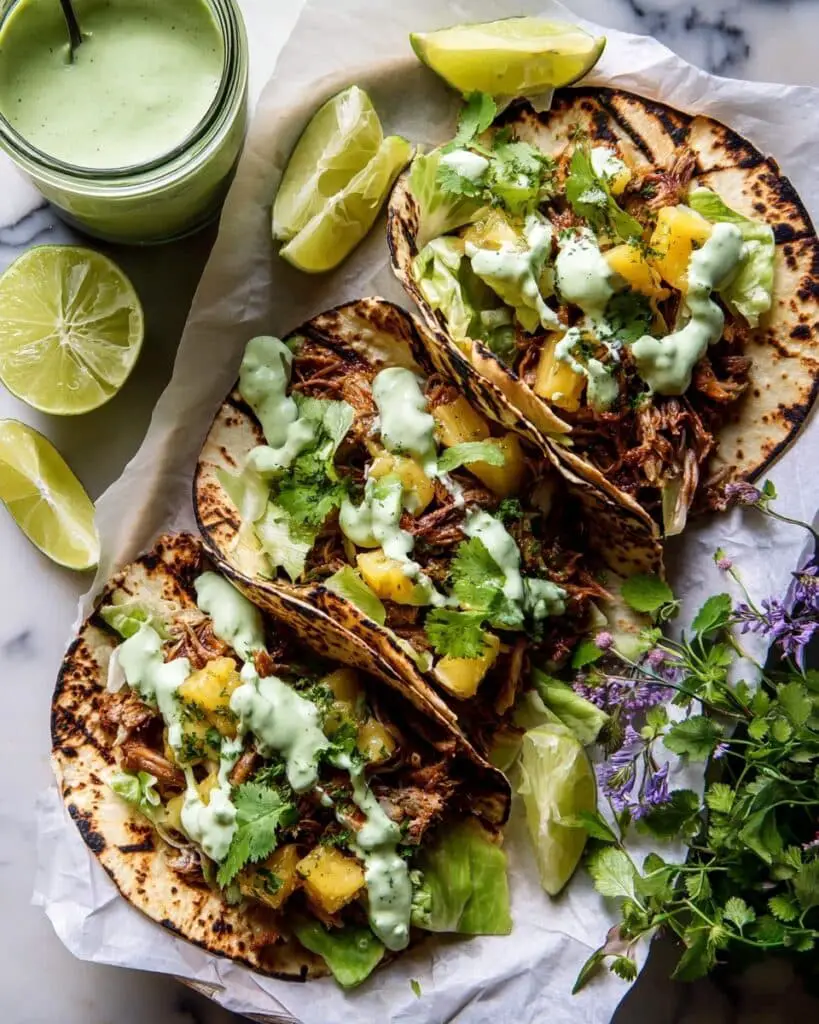 Hawaiian Chicken Tacos with Jalapeño Pineapple Salsa Recipe