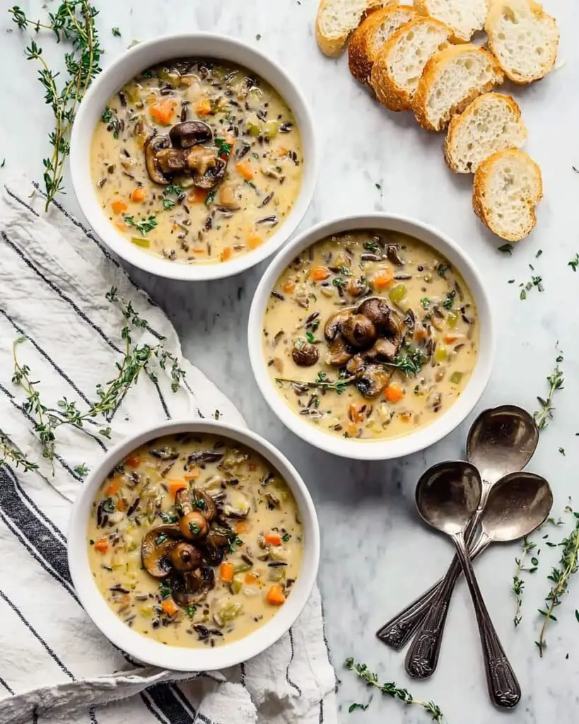 Creamy Mushroom & Wild Rice Soup Recipe