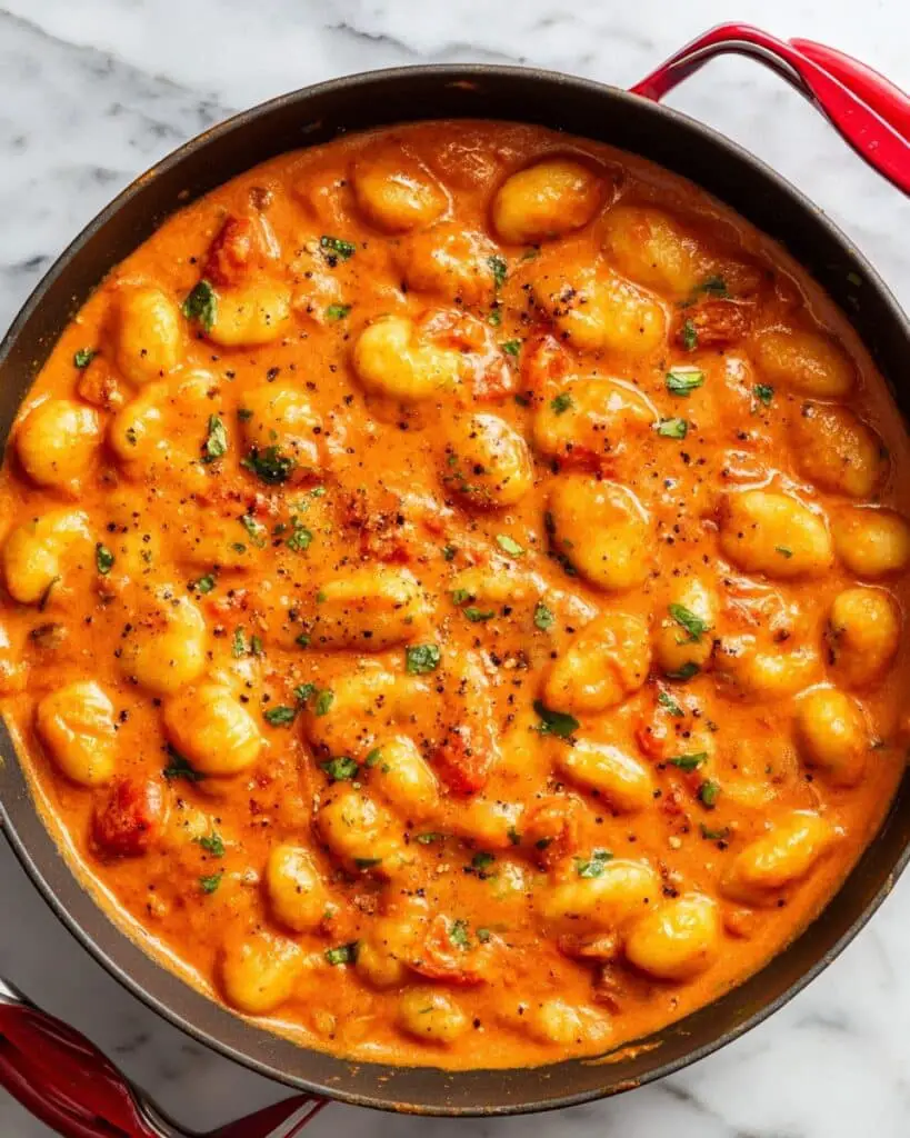 Gnocchi with Tomato Sauce and Melted Cheese Recipe