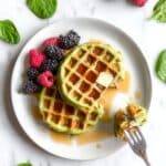 Gluten-Free Green Spinach Waffles Recipe