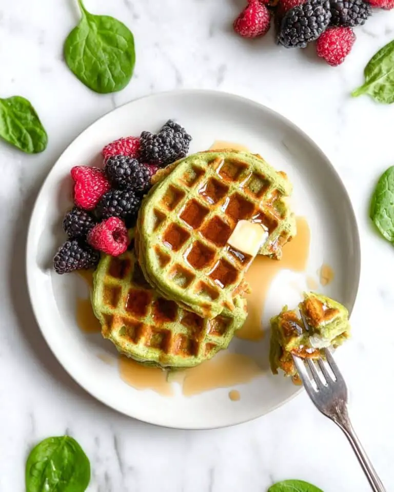 Gluten-Free Green Spinach Waffles Recipe