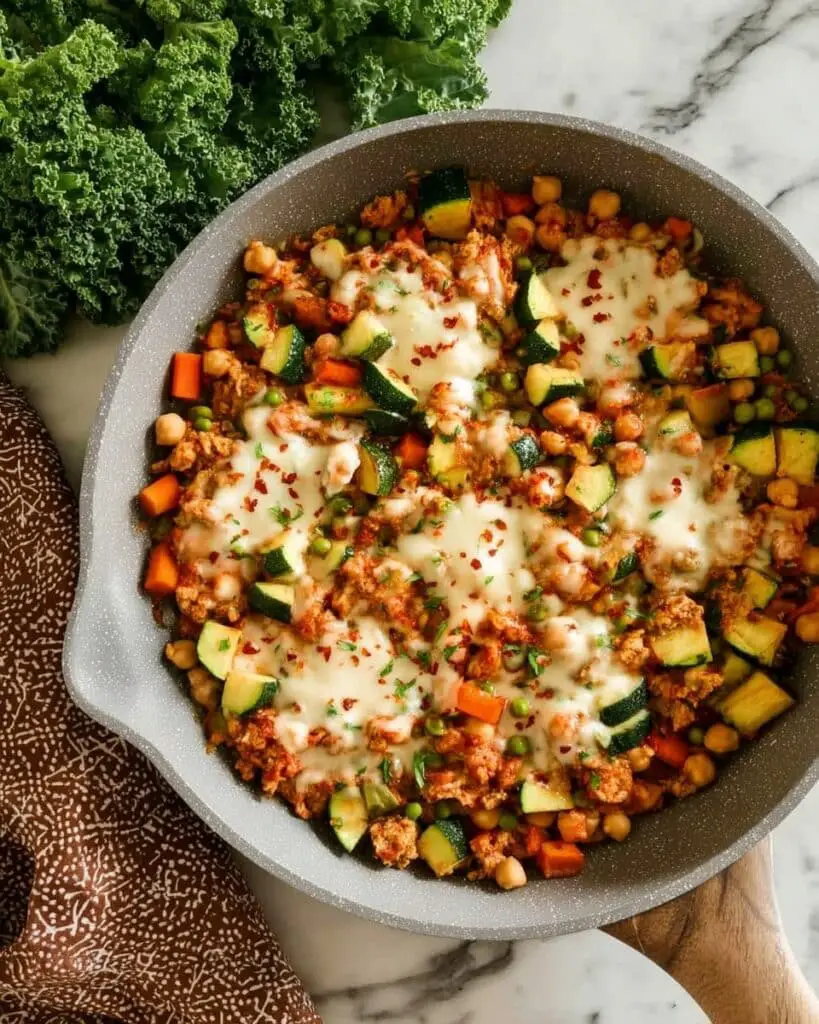 Ground Turkey Zucchini Chickpea Skillet Recipe