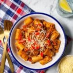 Rigatoni Steak Strip Ragu with Crispy Tomatoes & Parmesan Recipe