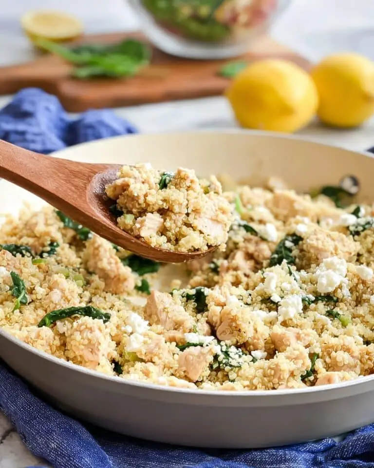 Lemon Feta Chicken Quinoa Skillet Recipe