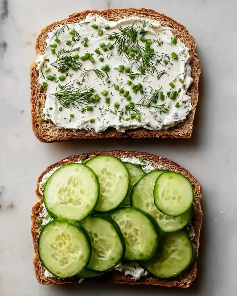 Creamy Cucumber Sandwich with Chives and Dill Recipe