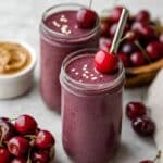 Creamy Cherry Banana Smoothie with Nut Butter and Hemp Hearts Recipe