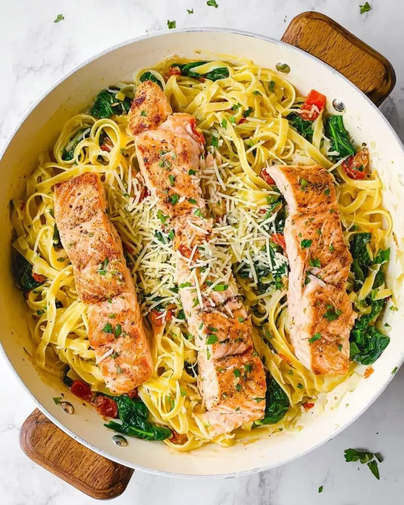 Creamy Tuscan Salmon and Pasta Recipe