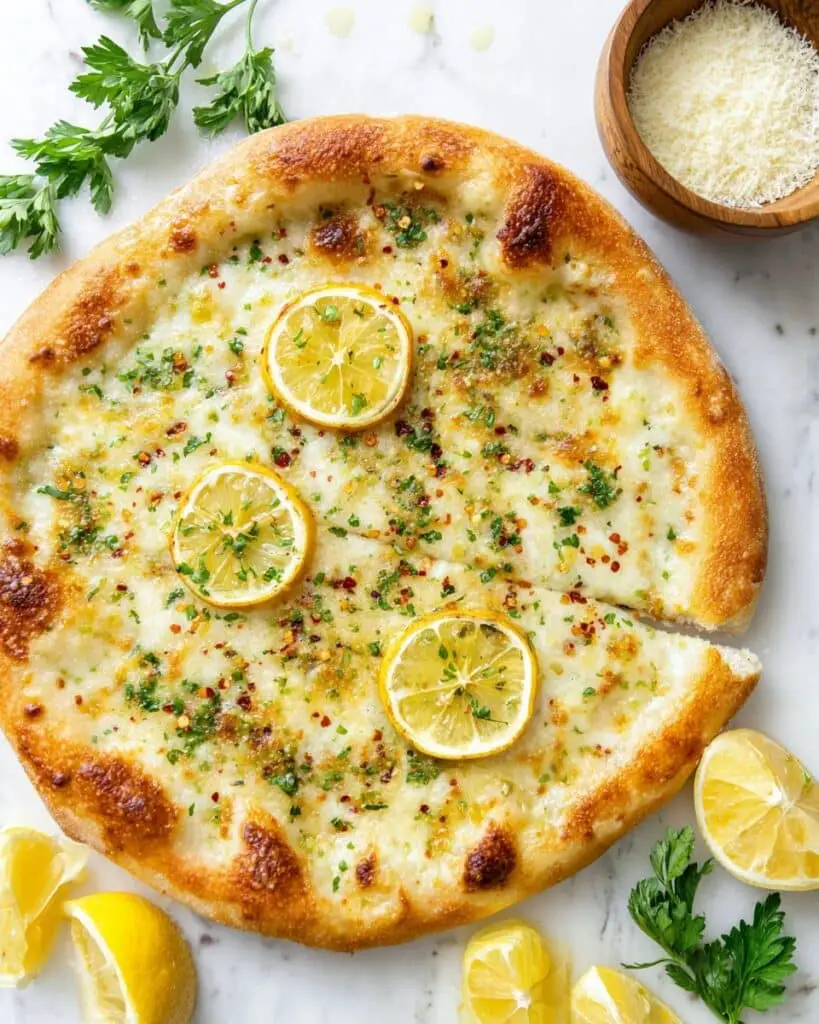Lemon Pizza with Fresh Mozzarella and Parmesan Recipe