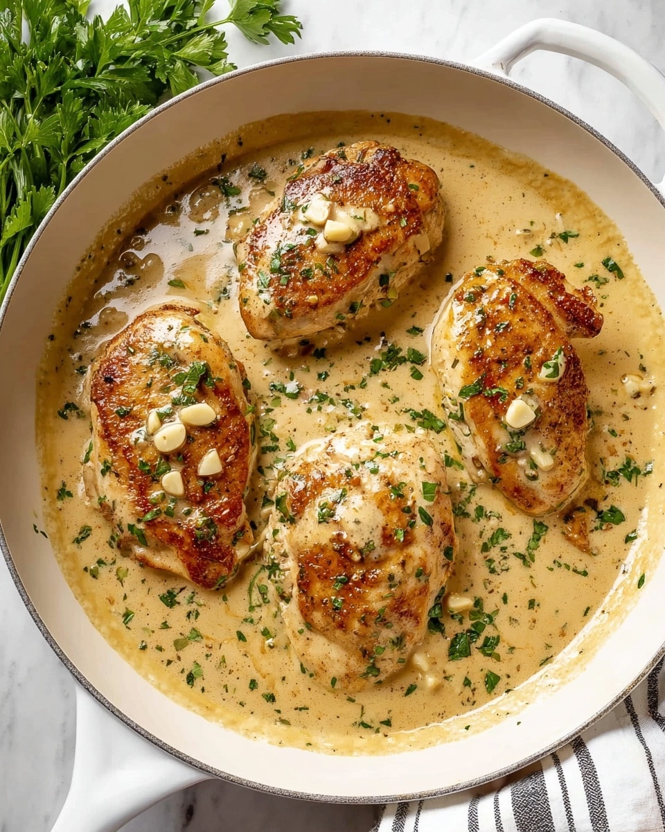 Creamy Garlic Chicken in White Sauce Recipe