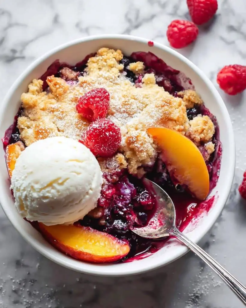 Easy Peach and Raspberry Cobbler Recipe