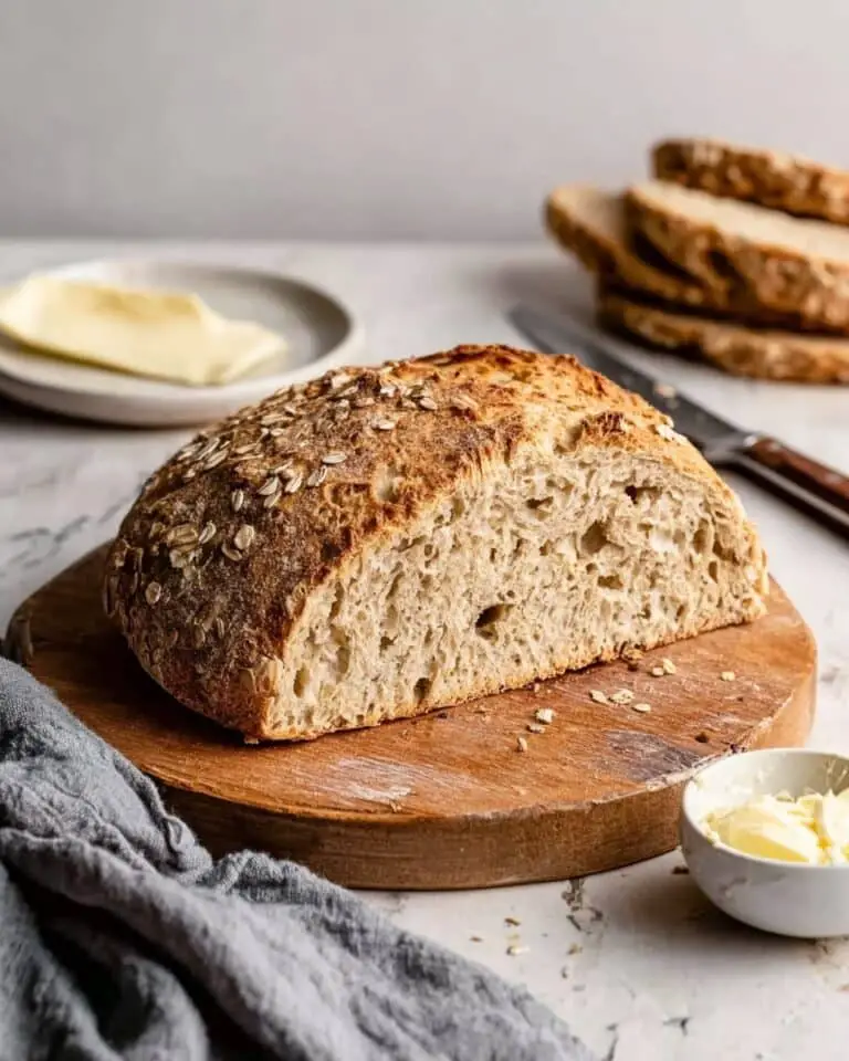 No Knead Honey Oat Artisan Bread Recipe