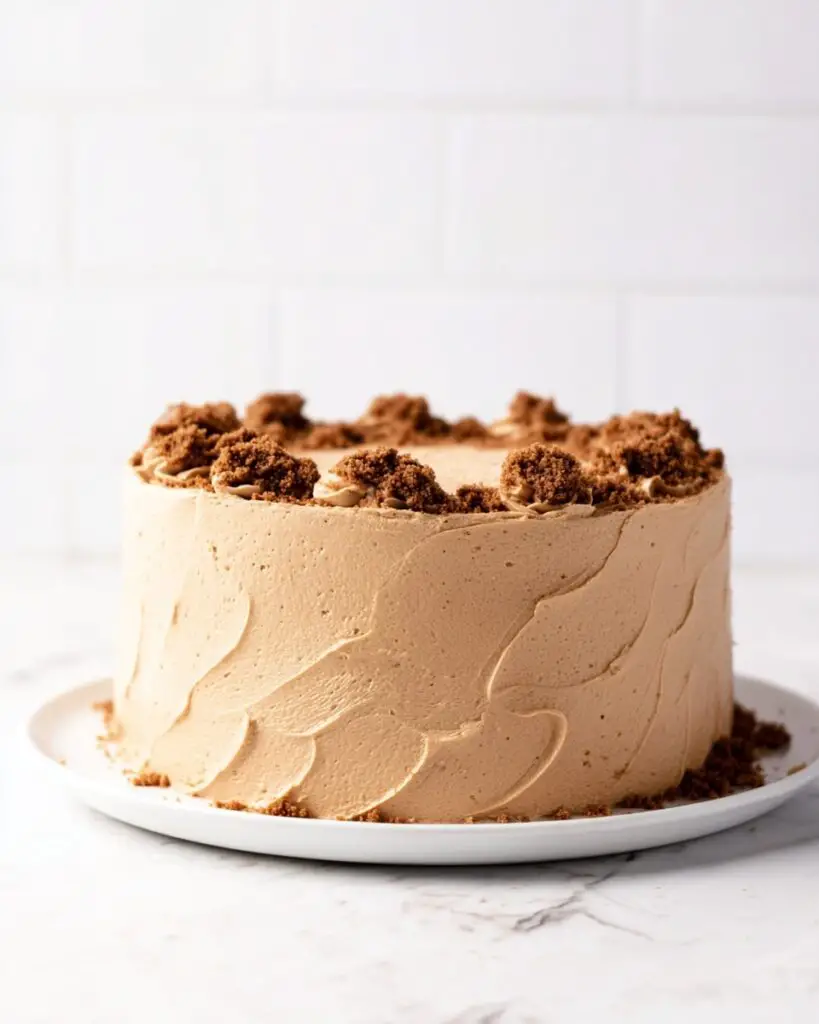 Biscoff Cake with Cookie Butter Frosting and Lotus Cookie Garnish Recipe