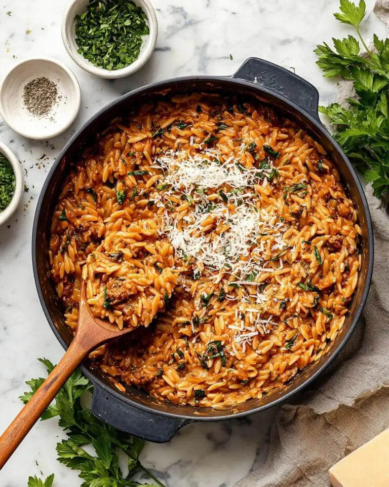 Creamy Ground Beef Orzo (One-Pot Dinner) Recipe