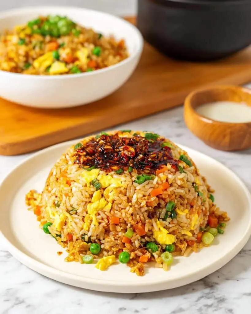 Easy Garlic Fried Rice with Chili Oil Recipe