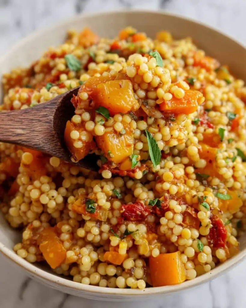 Italian Fregola Couscous with Roasted Cherry Tomatoes and Herbs Recipe