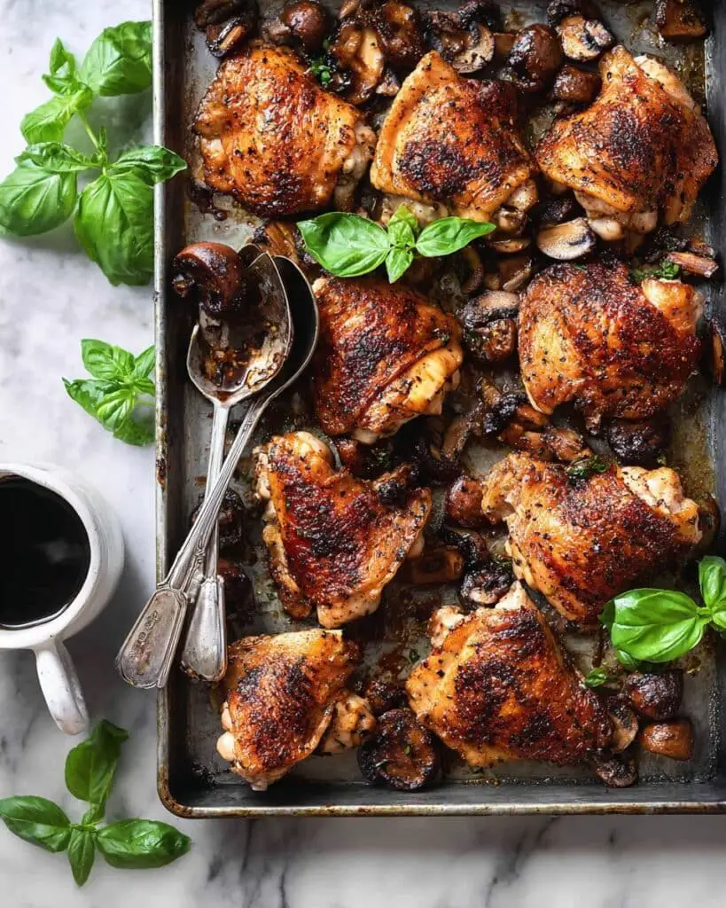 Oven Baked Balsamic Chicken Thighs Recipe