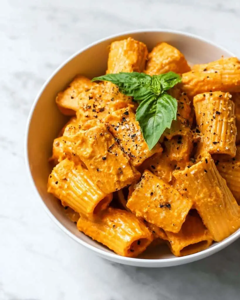 Roasted Red Pepper Cashew Cream Pasta (Vegan) Recipe