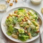 Caesar Pasta Salad with Sourdough Croutons and Greek Yogurt Dressing Recipe