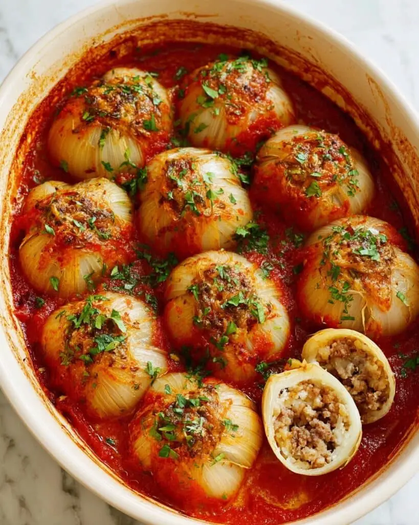 Greek Stuffed Onions (Salantourmasi) Recipe