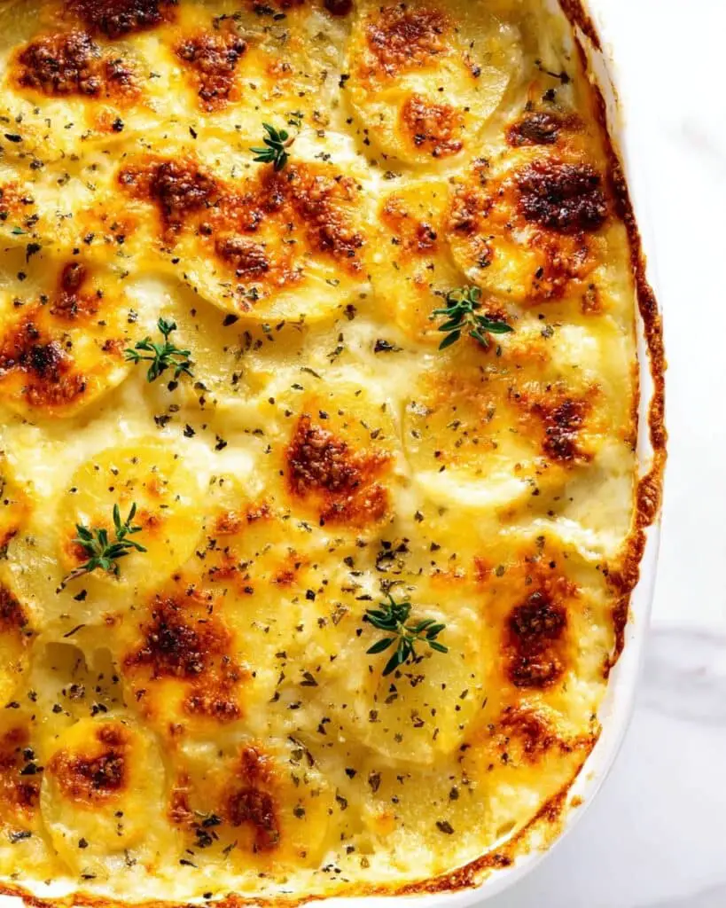 Cheesy Scalloped Potatoes with Thyme Recipe