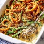 Creamy Green Bean Casserole with Fried Onions and Parmesan Recipe