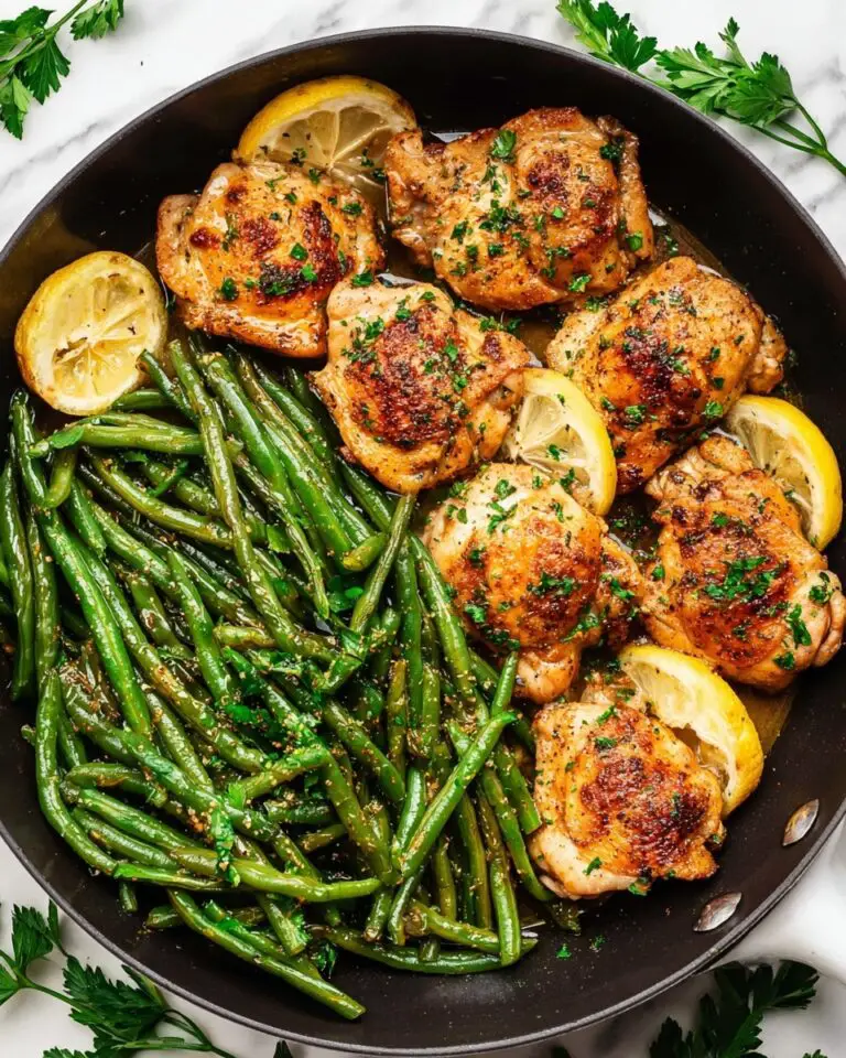 Cowboy Butter Chicken Thighs and Green Beans Skillet Recipe