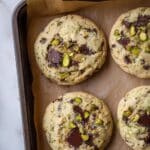 Salted Pistachio Dark Chocolate Chip Cookies Recipe