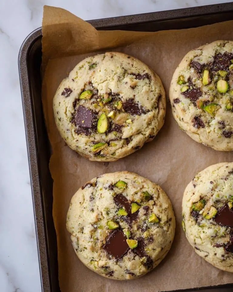 Salted Pistachio Dark Chocolate Chip Cookies Recipe