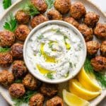 Soft and Tender Baked Greek Chicken Meatballs - No Breadcrumbs Recipe