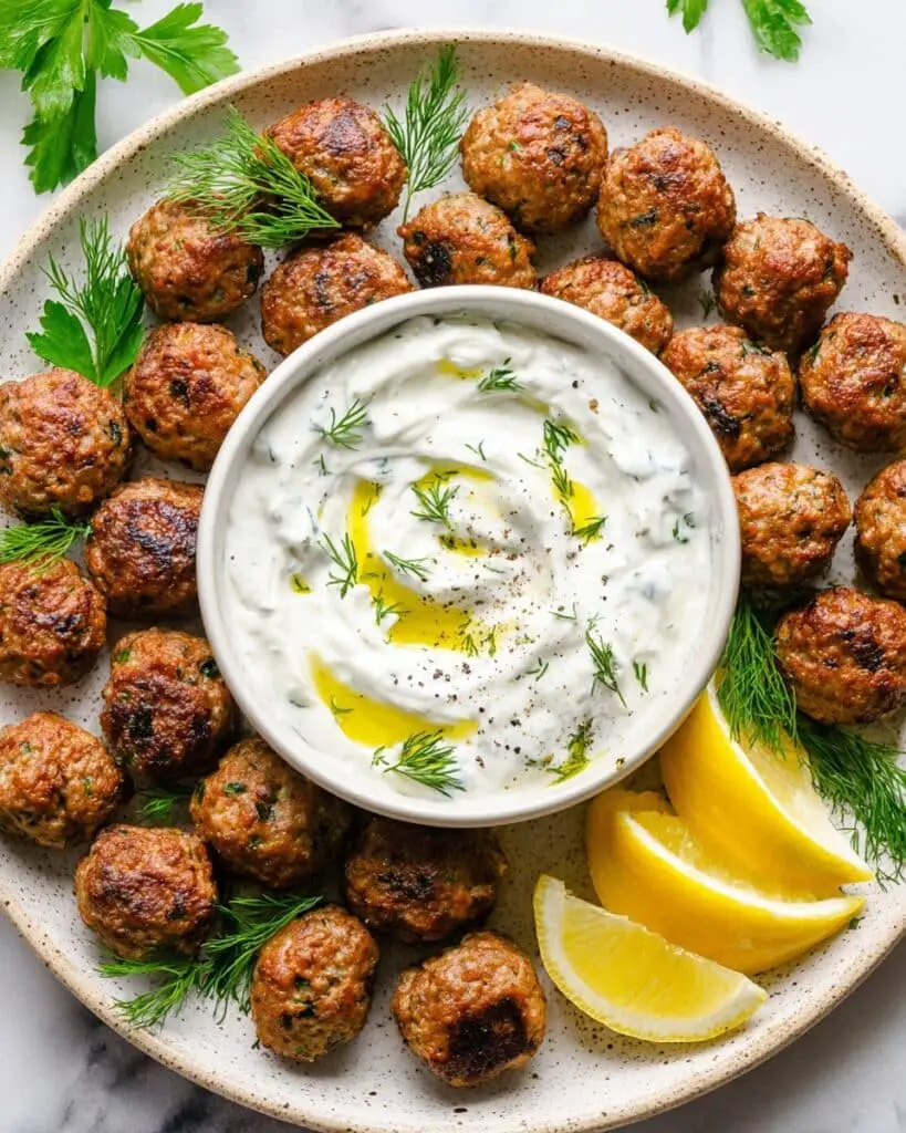Soft and Tender Baked Greek Chicken Meatballs – No Breadcrumbs Recipe