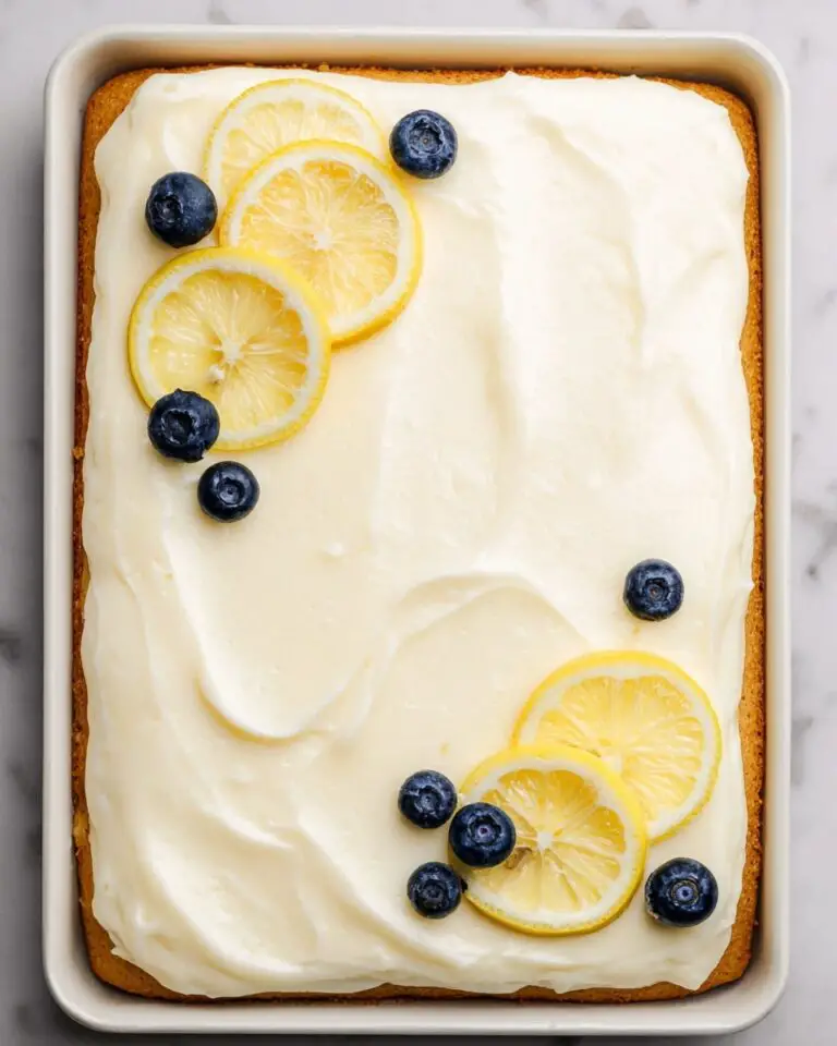 Lemon Blueberry Sheet Cake with Cream Cheese Frosting Recipe