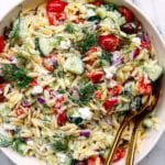 Greek Orzo Pasta Salad with Creamy Tzatziki Dressing Recipe